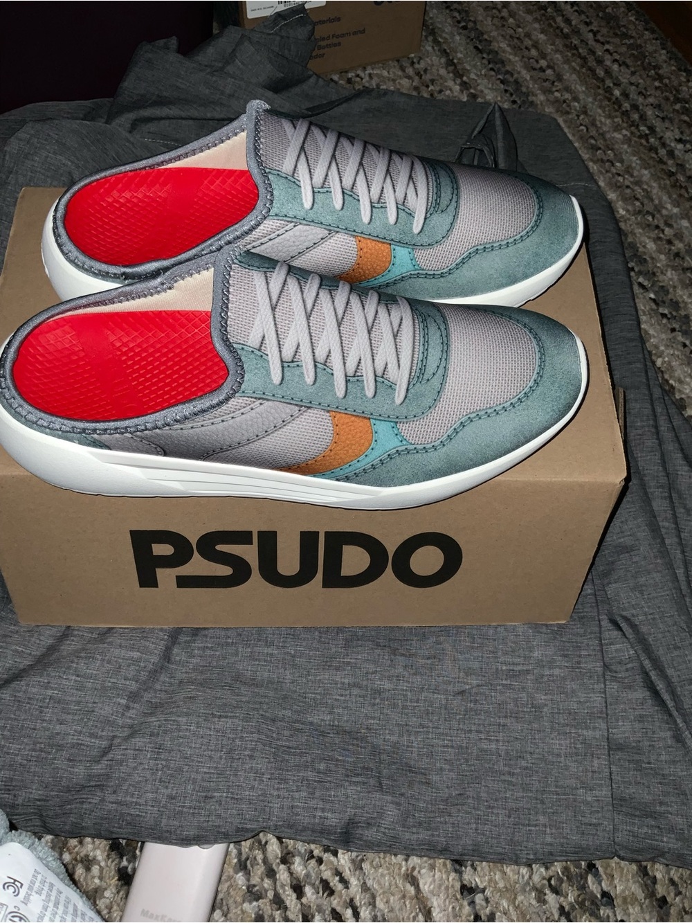 Psudo Men's slip on, lace free mule sneakers - size 13